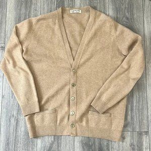 Pringle of Scotland // Reynolds Penland 100% cashmere cardigan  tan beige 44